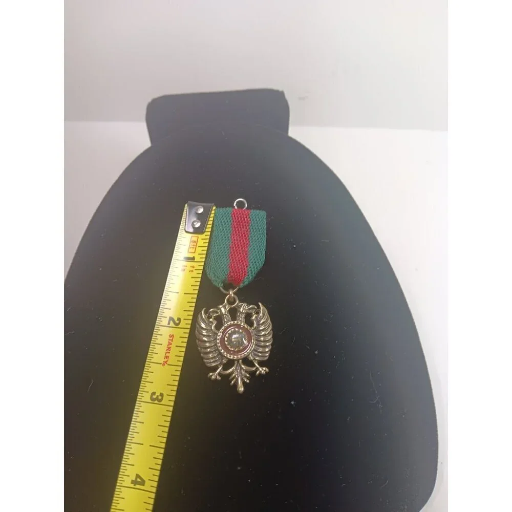 2 Headed Eagle Medal Badge Vintage Tie Tack Lapel Pin mason Army